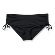 XIAQUJ Women High Waist Bikini Bottoms One-Piece Conservative Drawstring Swimming Short Black XL